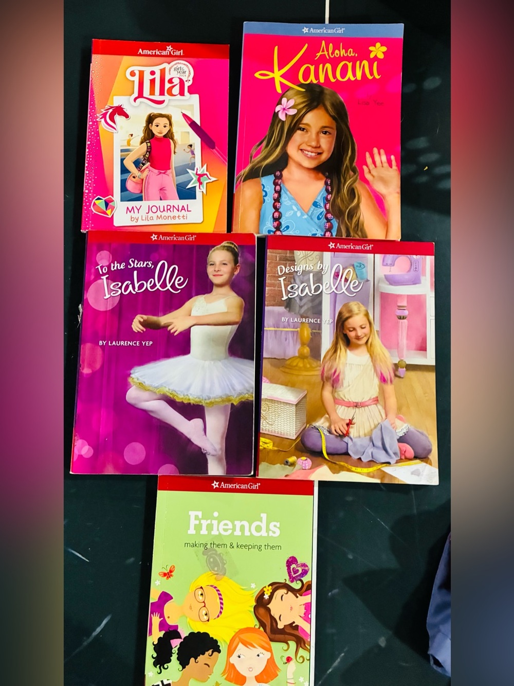 American Girl Kids Book Bundle - Isabelle , Lila, kanani & friendship book